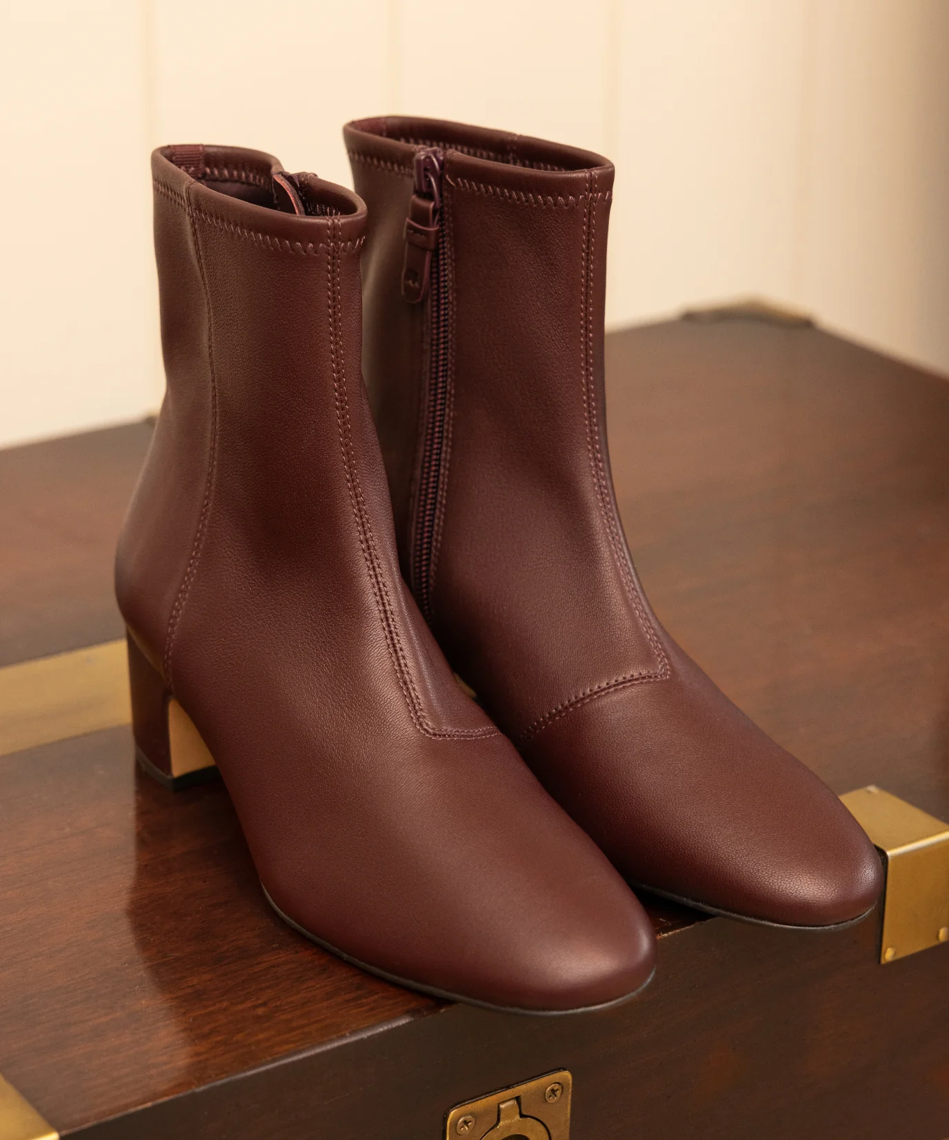 The Starling 50 Bootie - Burgundy Stretch Leather - Image 8