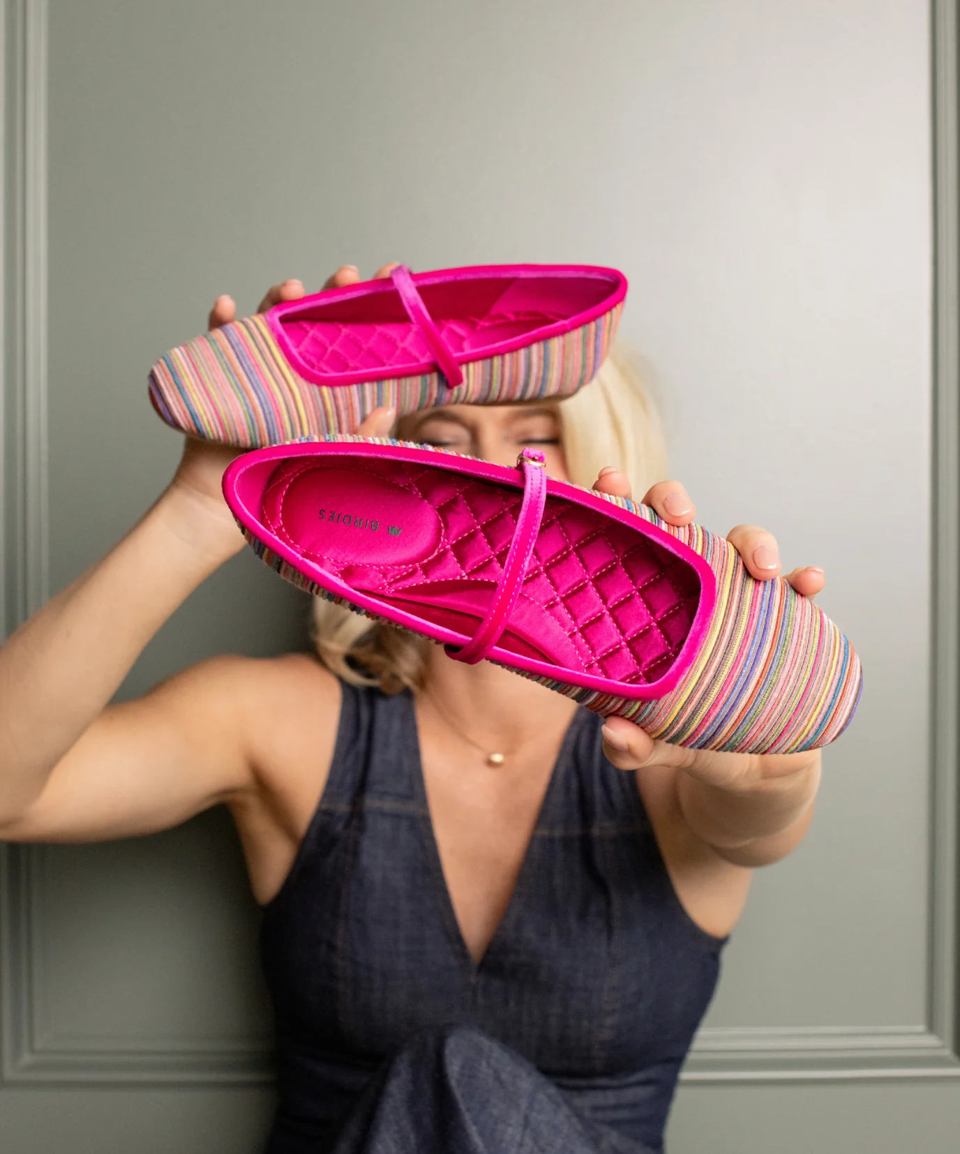 The Hummingbird Mary Jane Grosgrain - Hot Pink Multi Stripe - Image 4